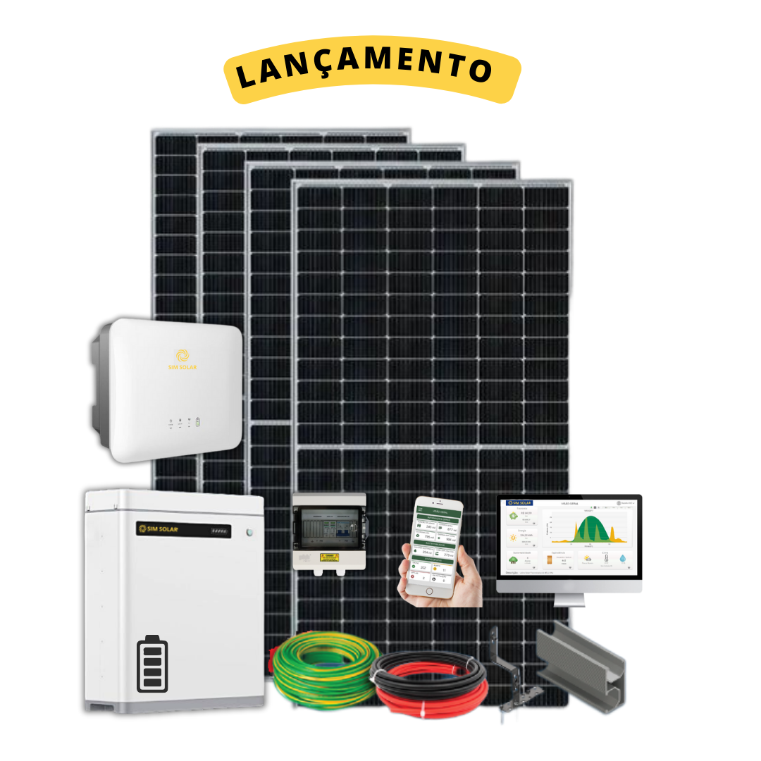 kit solar com inversor hibrido anti apagão